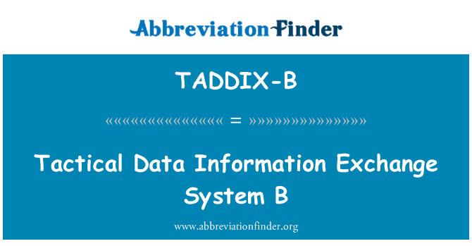 TADDIX-B: Taktik veri bilgileri Exchange sistemi B