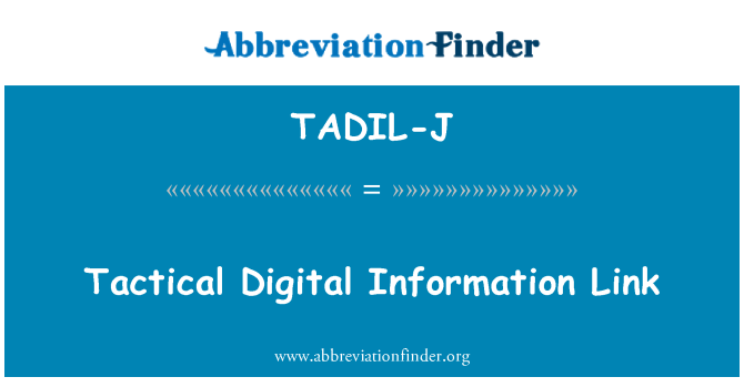 TADIL-J: Taktiska Digital Information länk