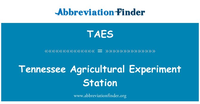 TAES: Tennessee agrikoli esperiment stazzjon