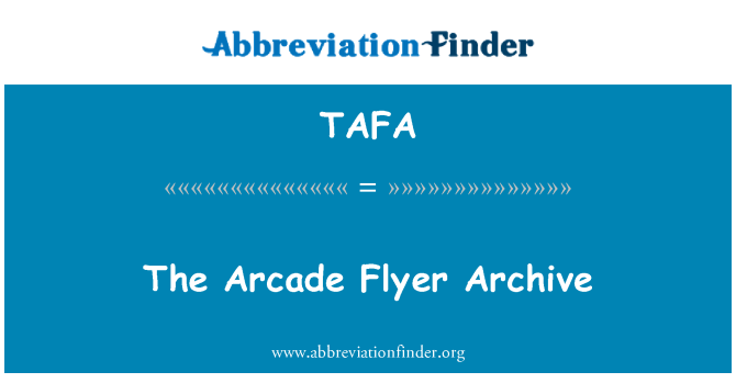 TAFA: Arcade flaier Arhiiv