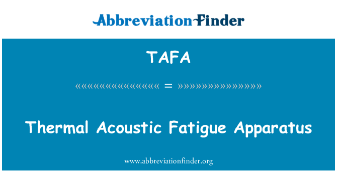 TAFA: Šiluminis Acoustic nuovargis aparatas