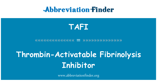 TAFI: Timè Fibrinolysis thrombin-Activatable