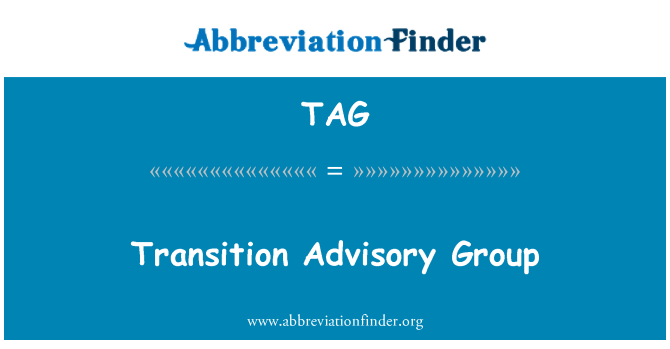 TAG: Transition Advisory Group
