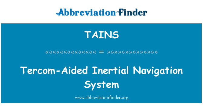 TAINS: Tercom podprto inercialni navigacijski sistem