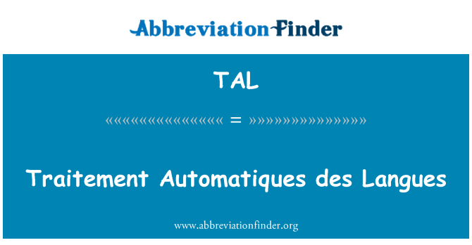 TAL: Traitement Automatiques des Langues