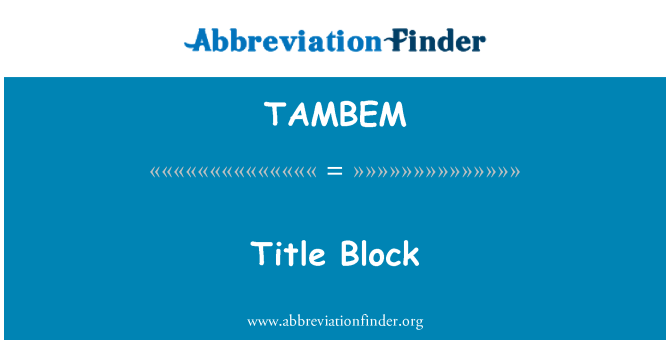 TAMBEM: Blok s nadpisom