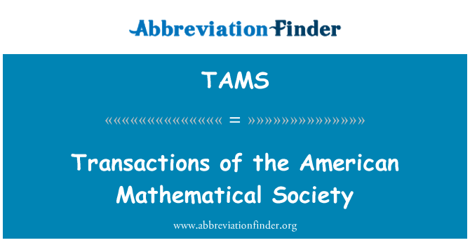 TAMS: Urusniaga Persatuan matematik Amerika