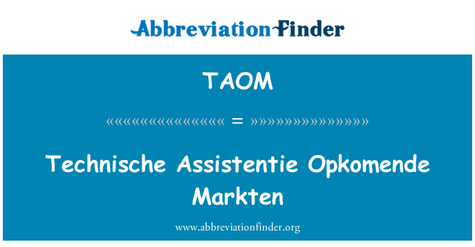 TAOM: Technische Assistentie Opkomende Markten