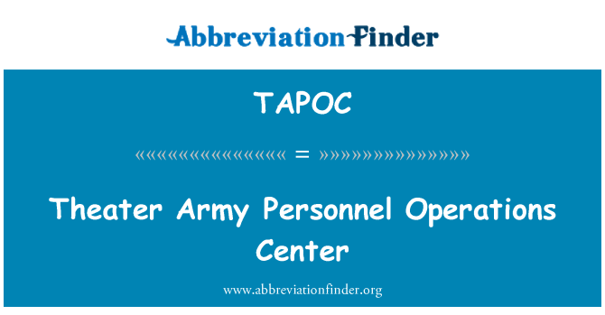 TAPOC: Gledališče Army osebje Operations Center