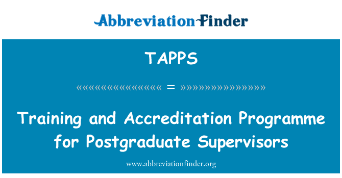 TAPPS: Taħriġ u programm ta ' akkreditazzjoni għall-Supervisors wara l-gradwazzjoni