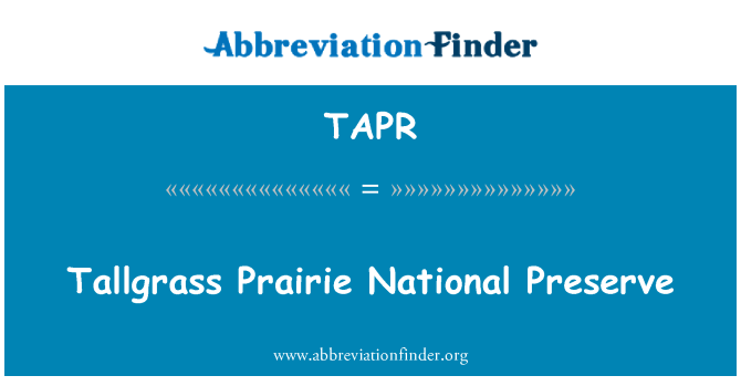 TAPR: Tallgrass prérii národný Preserve