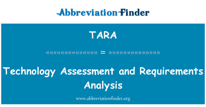 TARA: Technology Assessment and Requirements Analysis