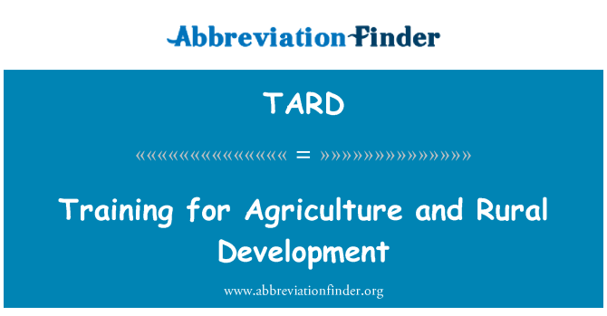 TARD: Antrènman pou agrikilti ak developman riral