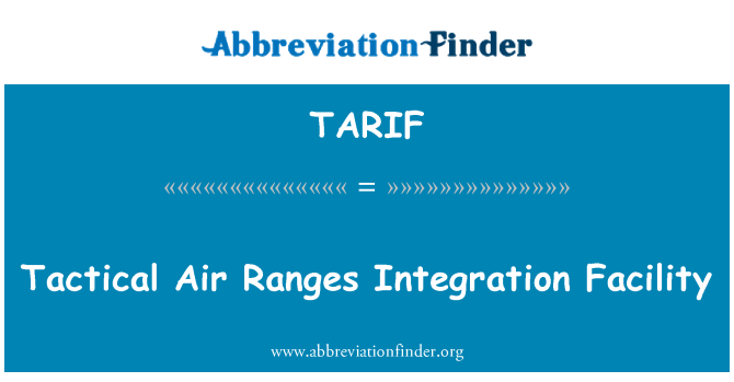 TARIF: Tactical Air alueita yhdentymisen laitos
