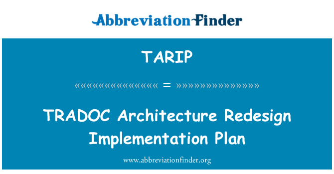 TARIP: TRADOC architektūros perprojektavimo įgyvendinimo planą