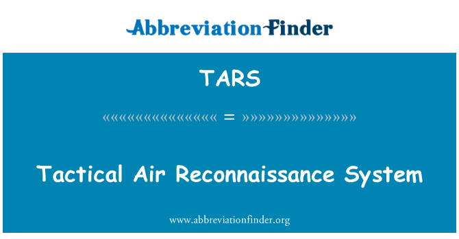 TARS: Tactical Air Reconnaissance System