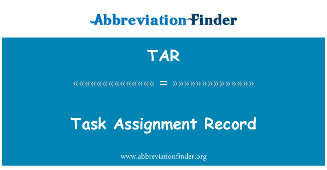 TAR: Tasg aseiniad cofnod