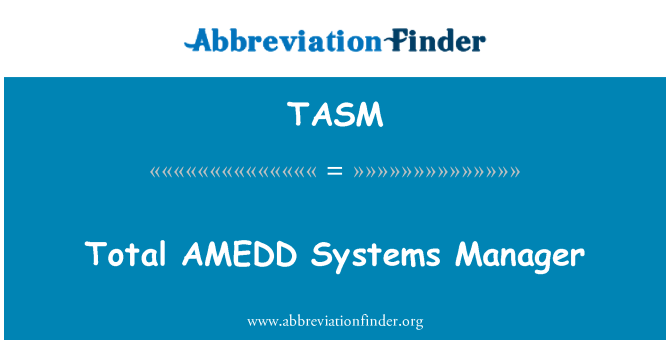 TASM: Celková AMEDD Systems Manager