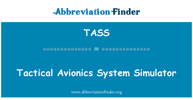 TASS: Tactical Avionics System Simulator