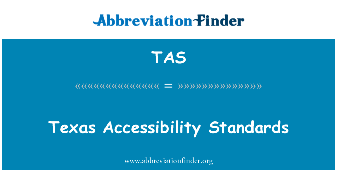 TAS: テキサスのアクセシビリティ基準