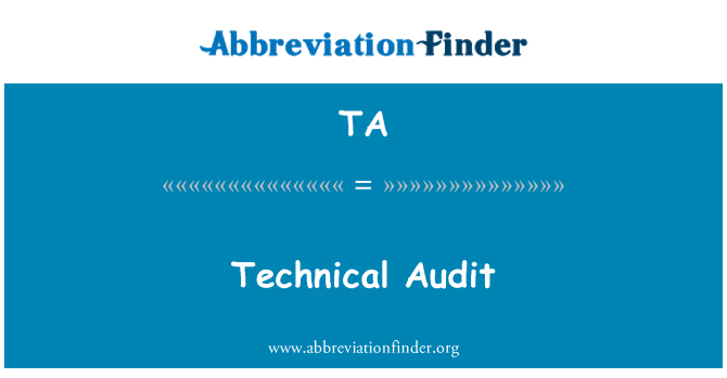 TA: Technical Audit