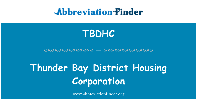 TBDHC: Thunder Bay distrik Housing Corporation