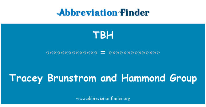 TBH: Tracey Brunstrom in Hammond skupine