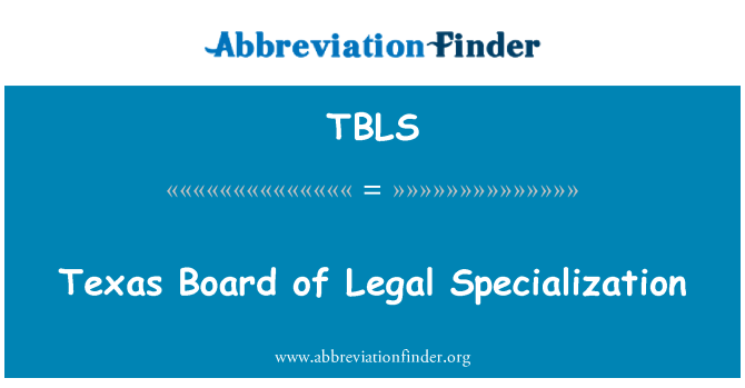 TBLS: Texas odvolací právní specializace