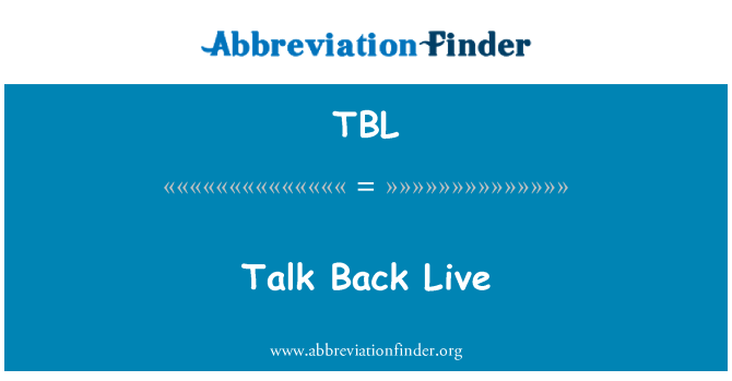 TBL: Live Talk