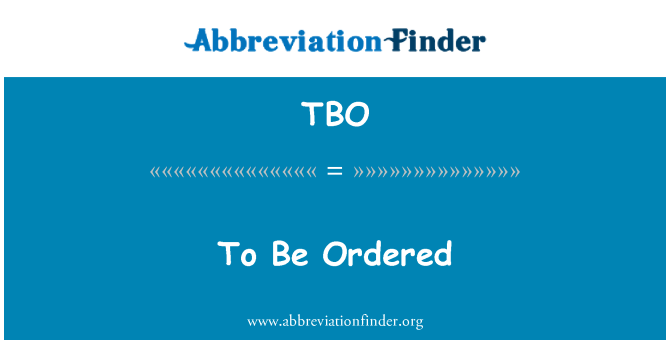 TBO: Nurodoma