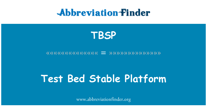 TBSP: Testovací lůžko stabilní platforma