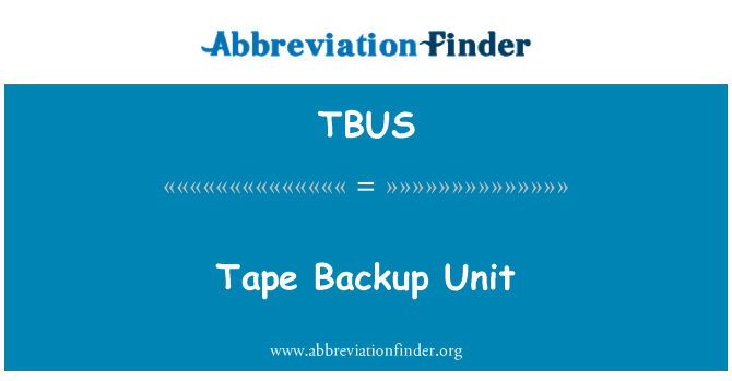 TBUS: Tape Backup enhed