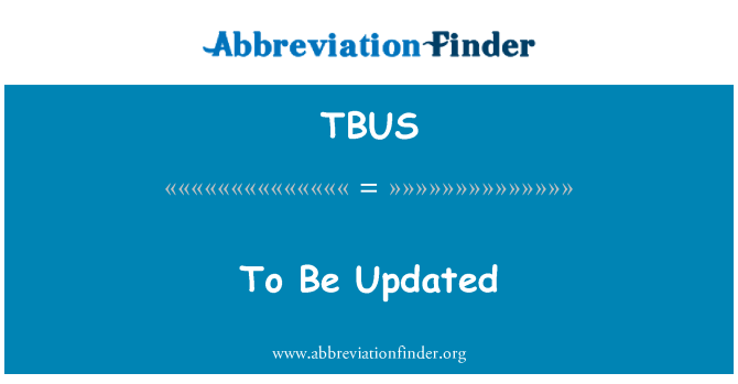 TBUS: 업데이트