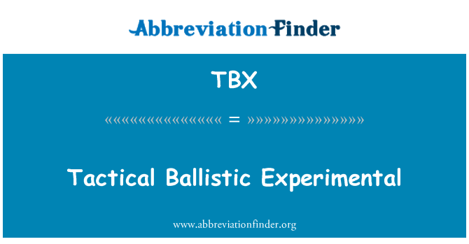TBX: Taktis balistik eksperimental