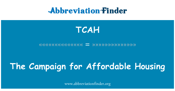 TCAH: Campania pentru locuinţe la preţuri accesibile