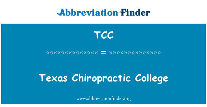 TCC: टेक्सास Chiropractic कॉलेज