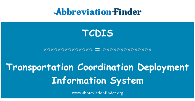 TCDIS: Транспорт координация разполагане информационна система
