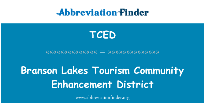 TCED: Branson jazerá cestovného ruchu spoločenstva zdokonalenie District