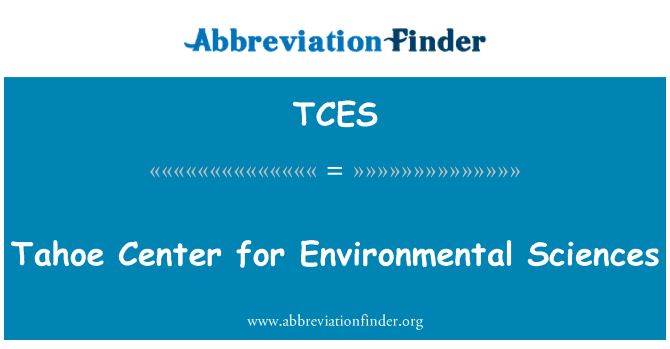 TCES: Tahoe Center za znanosti o okolju