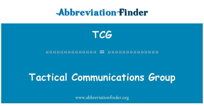 TCG: Tactische communicatie groep