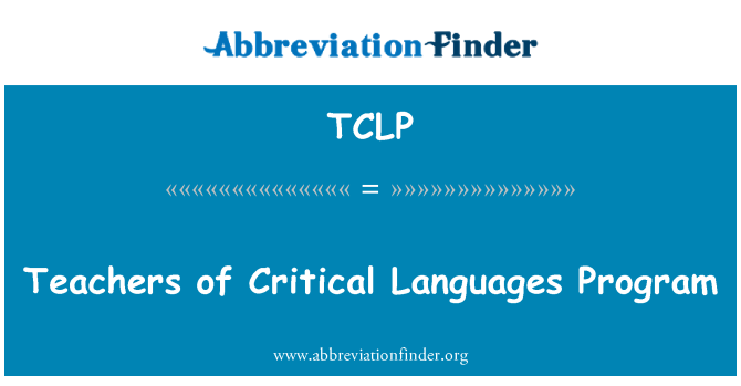 TCLP: Pwofesè nan lang kritik pwogram