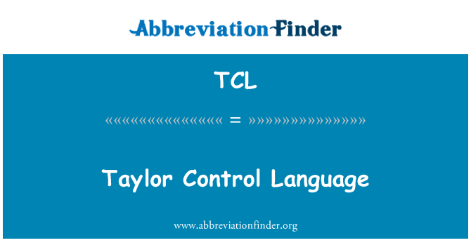 TCL: Taylor Control lingwa