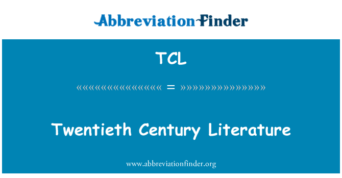 TCL: Twentieth Century Literature