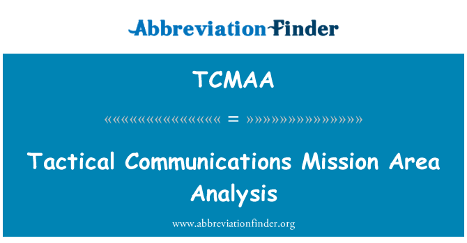 TCMAA: Анализ тактической связи района миссии