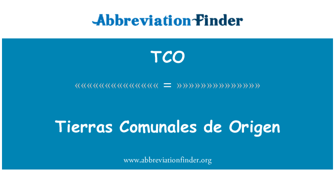 TCO: Tierras Comunales de Origen