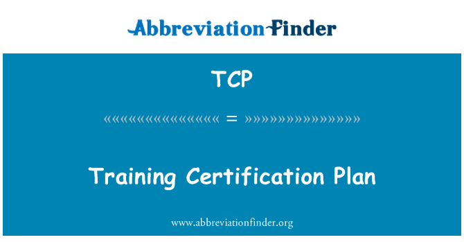 TCP: Plán certifikační školení