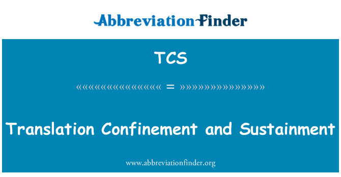 TCS: 翻譯分娩和維持