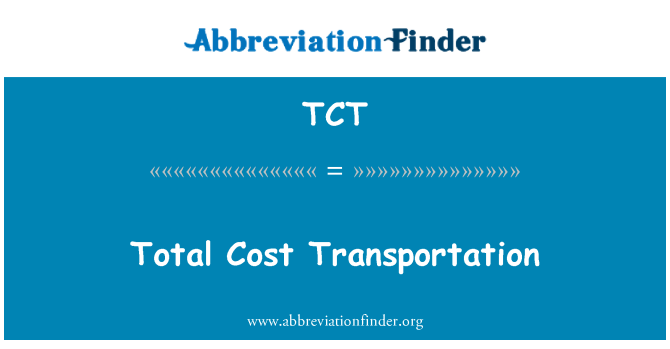 TCT: Total Cost Transportation