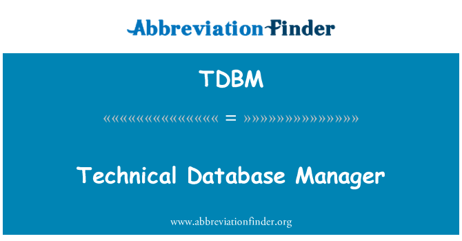 TDBM: Technische Database Manager