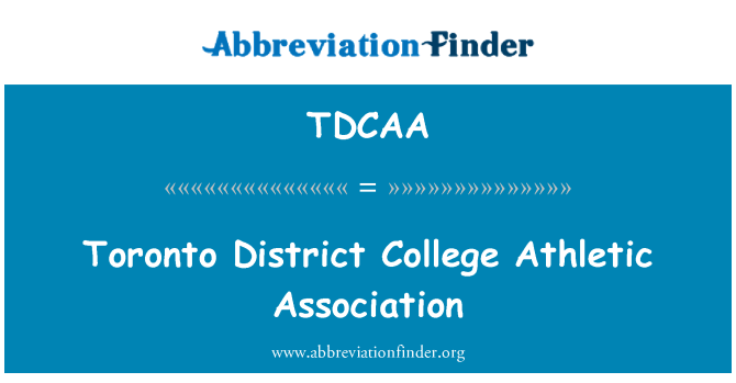 TDCAA: Toronto District College Athletic Association
